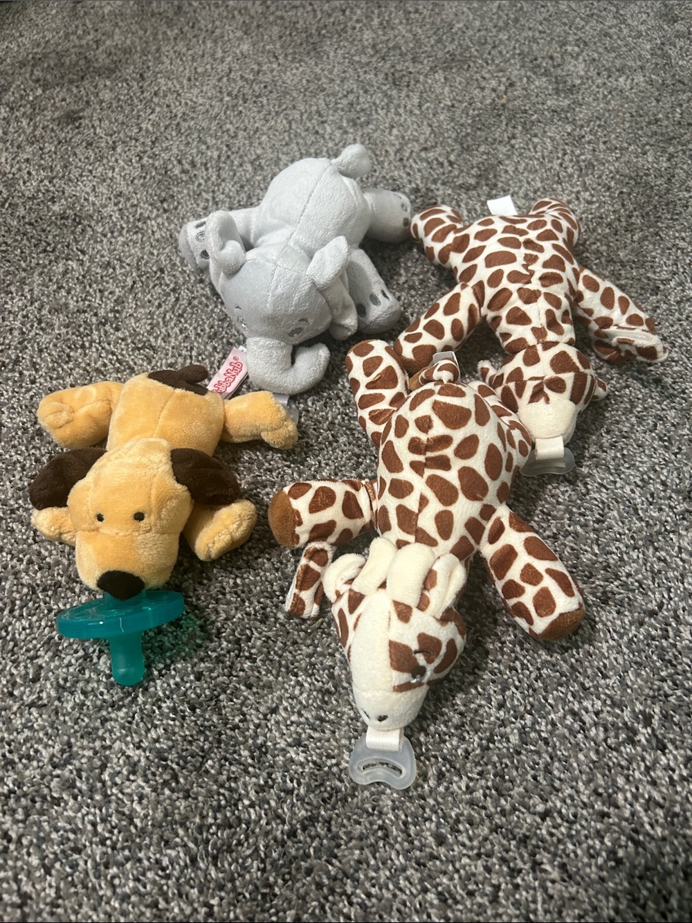 Plush Animal Pacifier Holders - set of 4